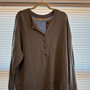 Light Blue Button-Up Sweatshirt